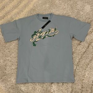 Amiri Blue T-Shirt Filigree Mens Size Large